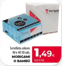 SPAR Lanzarote Morigami o bambú servilletas colores oferta