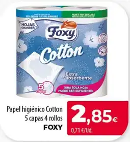 SPAR Lanzarote Foxy papel higiénico cotton oferta