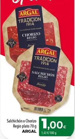 SPAR Lanzarote Argal salchichón o chorizo regio plato oferta