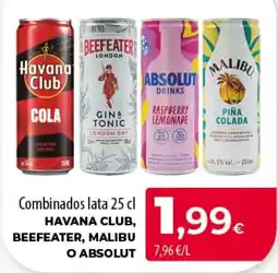 SPAR Lanzarote Havana Club, Beefeater, Malibu o Absolut oferta