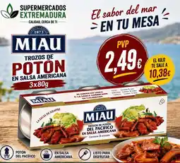 Supermercados Extremadura Miau trozos de potón en salsa americana oferta