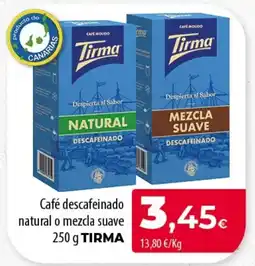 SPAR Lanzarote Tirma café descafeinado natural o mezcla suave oferta