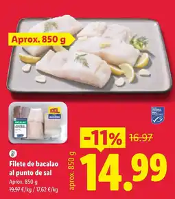 Lidl Filete de bacalao al punto de sal oferta