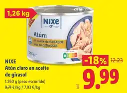 Lidl Nixe atún claro en aceite de girasol oferta