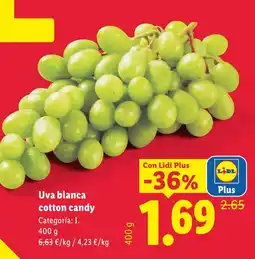 Lidl Lidl Uva blanca cotton candy oferta