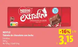 Lidl Nestlé tableta de chocolate con leche extrafino oferta