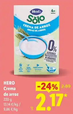 Lidl Hero crema de arroz oferta