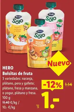 Lidl Hero bolsitas de fruta oferta