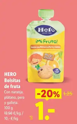 Lidl Hero bolsitas de fruta oferta