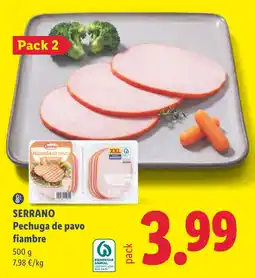 Lidl Serrano pechuga de pavo fiambre oferta