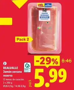 Lidl Realvalle jamón serrano reserva oferta