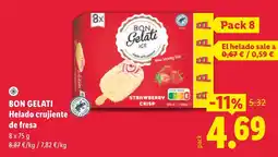 Lidl Bon gelati helado crujiente de fresa oferta