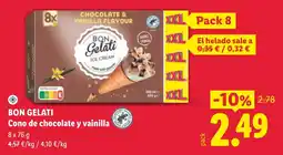 Lidl Bon gelati cono de chocolate y vainilla oferta