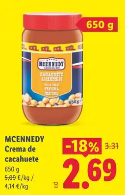 Lidl Mcennedy crema de cacahuete oferta