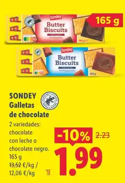 Lidl Sondey galletas de chocolate oferta