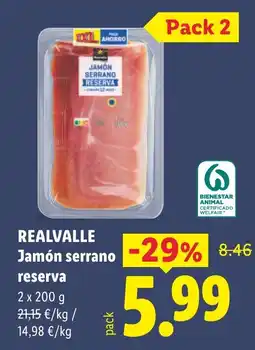 Lidl Realvalle jamón serrano reserva oferta