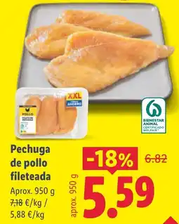 Lidl Pollo pechuga de pollo fileteada oferta
