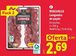 Lidl Realvalle longaniza de payés oferta