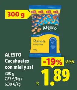 Lidl Alesto Cacahuetes con miel y sal oferta
