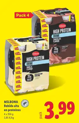 Lidl Milbona bebida alta en proteínas oferta