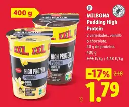 Lidl Milbona pudding high protein oferta