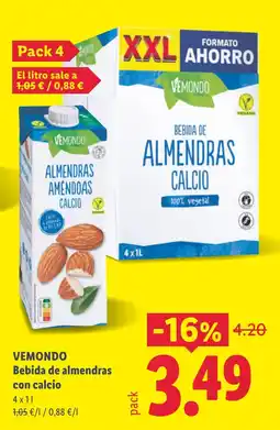Lidl Vemondo bebida de almendras con calcio oferta