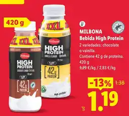 Lidl Milbona bebida high protein oferta