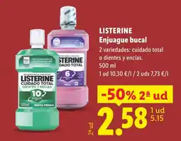 Lidl Listerine enjuague bucal oferta