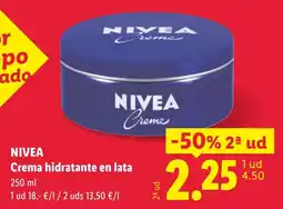 Lidl Nivea crema hidratante en lata oferta