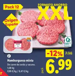 Lidl Hamburguesa mixta oferta