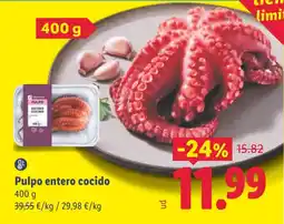 Lidl Pulpo entero cocido oferta
