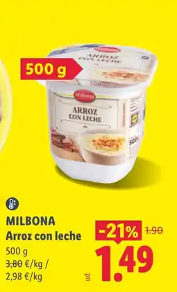 Lidl Milbona arroz con leche oferta