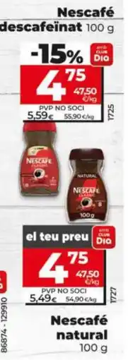 Dia Nescafé descafeïnat oferta