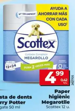 Dia Scottex paper higiènic Megarolles 12 u. oferta