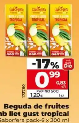 Dia Saborfera beguda de fruites amb llet gust tropical oferta