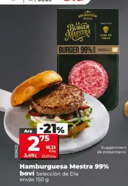 Dia La Burger Maestra hamburguesa mestra 99% boví oferta