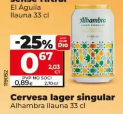 Dia Alhambra lager singular oferta