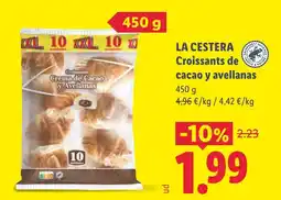 Lidl La Cestera croissants de cacao y avellanas oferta