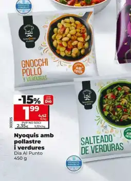 Dia Dia Al Punto Nyoquis amb pollastre i verdures oferta