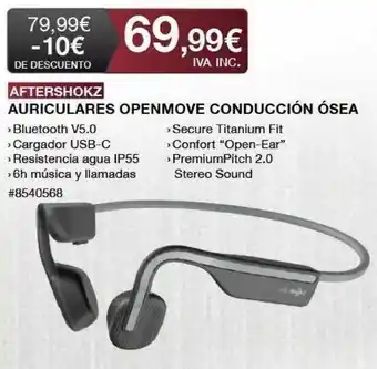 Costco Afershokz Auriculares Openmove Conducción ósea oferta