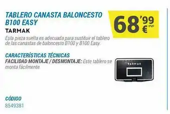 Decathlon Tablero Canasta Baloncesto B100 Easy Tarmak oferta