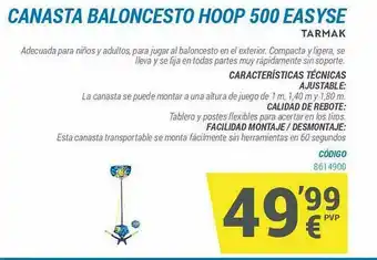 Decathlon Canasta Baloncesto Hoop 500 Easyse Tarmak oferta