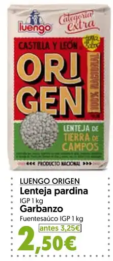 Hiper Usera Luengo Origen Lenteja pardina oferta