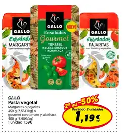 Hiper Usera Gallo pasta vegetal oferta
