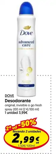 Hiper Usera Dove desodorante oferta