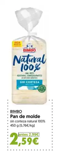 Hiper Usera Bimbo pan de molde oferta