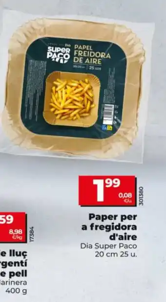 Dia Super Paco paper per a fregidora d'aire