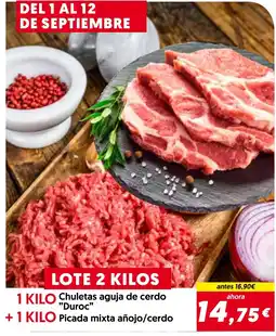Hiper Usera Chuletas aguja de cerdo Duroc oferta