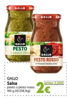 Hiper Usera Gallo salsa pesto o pesto rosso oferta