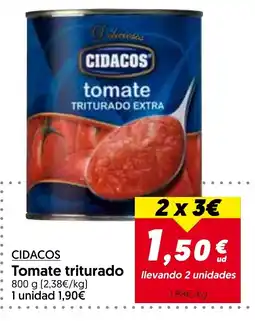 Hiper Usera Cidacos tomate triturado extra oferta